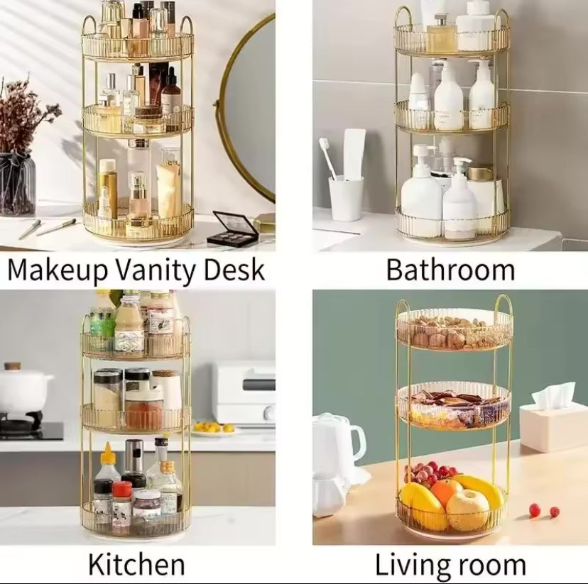 Luxury 360° Rotating Makeup Organizer, Transparent Cosmetics Storage Rack, Multifunctional Large Capacity Storage Box Luxury 360° Rotating Makeup Organizer, Transparent Cosmetics Storage Rack, Multifunctional Large Capacity Storage Box